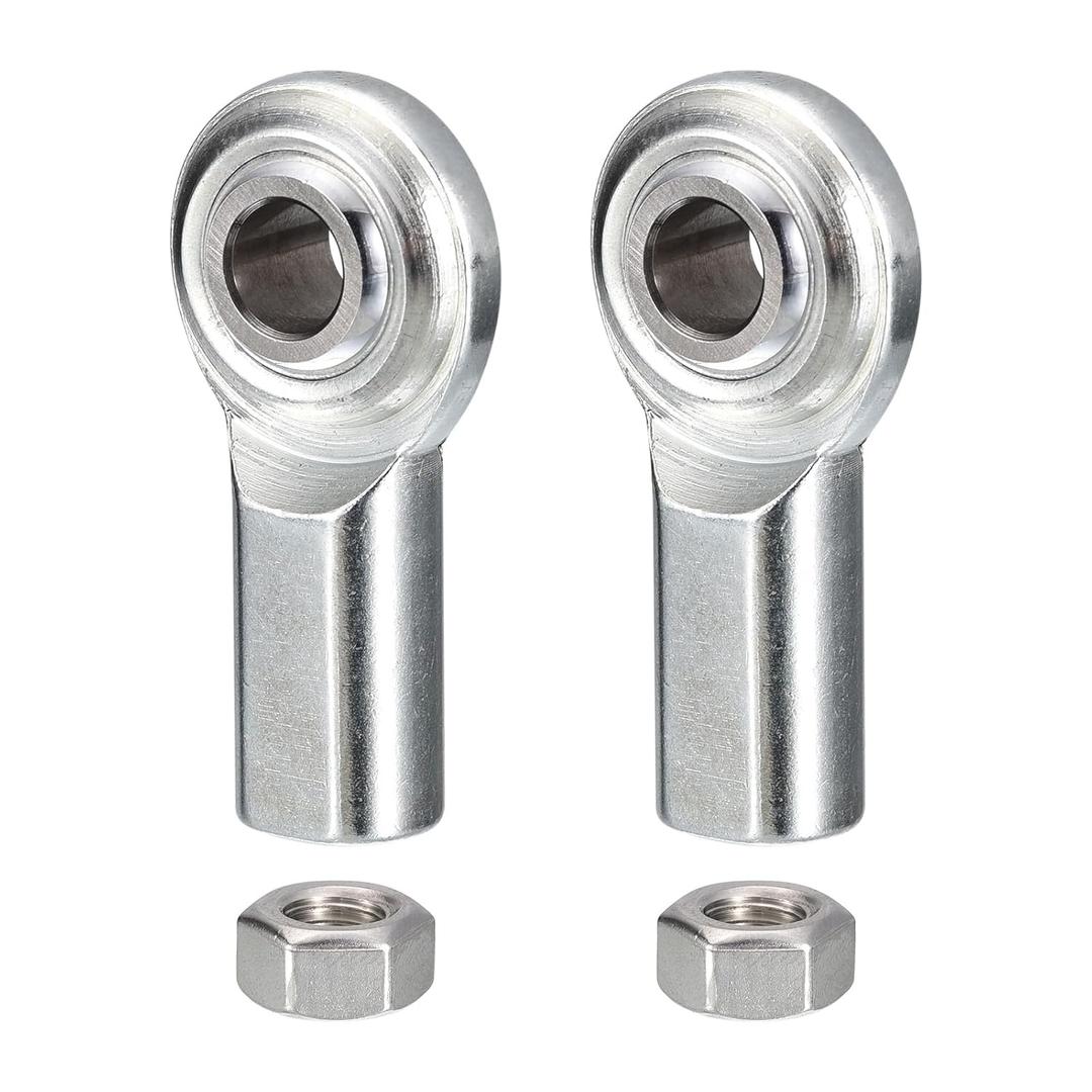 CF4 Rod End Bearing Heim Joints, 1/4 x 1/4-28 Right Hand Female Thread Heim Joint with Jam Nuts 2pcs