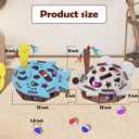 Interactive Felt Cat Maze Box with Cartoon Mouse-Shaped Post Puzzle ExerciseHide Seek Moving Toy for Cats, Mental Enrichment Self-Play Toy Encourages Hunting Instincts with 4 Balls (Gray)