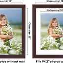 Americanflat 12x15 Picture Frame with Shatter-Resistant Glass - Use as 9x12 Frame with Mat or Display 12x15 Photo Without Mat - Hudson Collection - Wide Picture Frames for Wall Display - Mahogany
