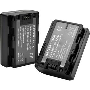 SR NP-FZ100 Battery 2250mAh (2-Pack) for Sony NPFZ100 Z-Series Rechargeable Battery Pack for Alpha A7 III, A7R III, A9, A9R, A9S Digital Cameras SR NP-FZ100 Battery 2250mAh (2-Pack) for Sony NPFZ100 Z-Series Rechargeable Battery Pack for Alpha A7 III, A7R III, A9, A9R, A9S Digital Cameras