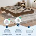 Garvee Queen Wood Platform Bed Frame, Wooden Bed Frame Without Headboard, Wave Edge Bed with Sturdy Slat Support, Noise-Free Design, No Box Spring Needed, Easy Assembly