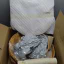 Cat Tree 39 Inches Cat Tower with Sisal Covered Scratching Real Wood Post, Handwoven PE Rattan 3 Baskets perches with Cozy Cushion, Cat Climbing, Cat Scratching Post (Light Gray Cushion)