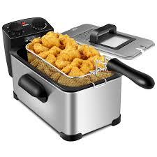 Gourmia 3.2 Qt Countertop Deep Fryer with Adjustable 280–380°F Control and Digital Display