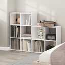 Furinno PELLI Book Shelf, 6 Cube Bookshelf with Open Back & Closed Back Cubes, 3 x 2 Storage Organizer Cabinet, 11.6 x 24.2 x 35.9, for Living Room, Bedroom, Home Office, White