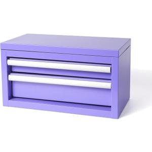 Mini Steel Tool Box with Drawers - Small Tool Chest for Small Item Storage Organizer - Portable Metal Toolbox Organizer with Tool Drawer (mini purple)