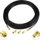 Superbat RF coaxial SMA Male to SMA Female Bulkhead RG174 33ft Cable + 3pcs RF Coax SMA Adapter Kit for SDR Equipment Antenna Ham Radio,3G 4G LTE Antenna,ADS-B,GPS and etc