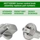 5 Pack AEZ73293801 Burner Control Knob Replacement,Compatible with LG Range/Stove Gas Cooktop,Burner Control Knob Assembly Replaces EBZ60710601,2025031,AH3639420,EA3639420,AP5594929,PS3639420