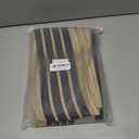 Striped Outdoor Front Door Mat 24"x51", Cotton Hand Woven Washable Black and Khaki Rug Runner, Reversible Foldable Indoor Layered Front Door Rugs for Entryway/Farmhouse/Home Entrance (2'x4.3')