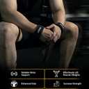 Lifting Straps for Weightlifting, Lifting Wrist Straps for Gym Strength Training, Neoprene-padded Wrist Cushion - Men & Women (Black)