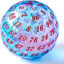Liquid core D100 Dice, Single 100 Sided 50mm DND dice D100 Dice for Dungeons and Dragons Polyhedral Role Playing GameWarhammer 40K, Sci-Fi, War, or Crime Theme Tabletop Games