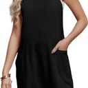 Women's Maternity Overalls Shorts Pregnancy Casual Sleeveless Jumpsuits Romper with Pocket (Black)