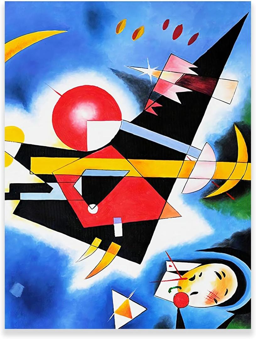 Yimissrui Wassily Kandinsky Wall Art - Im Blau In Blue Poster - Abstract Expressionism Paintings Canvas Prints Modern Wall Decor Living Room Bedroom Office Unframed (12x16in/30x40cm)