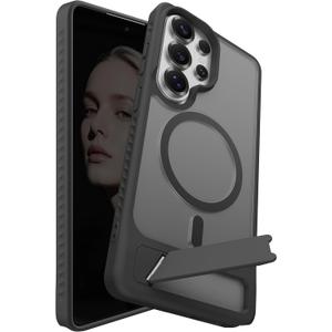 Magnetic for Samsung Galaxy S26 Ultra Case with Kickstand, Compatible with Mag-Safe, Slim Shockproof Grippy Translucent Matte Phone Cover, Built in Invisible Stand, Black