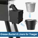 12 Pack Grease Bucket Liner and 1 Pack Black Bucket Griddle Accessories, Grease Catcher Cup Liner for Traeger Traeger Pro Series, Pit Boss, Pellets Smoke, Grill Accessories Drip Tray Liner