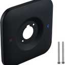 Replacement Escutcheon Plate, Compatible with Moen Genta LX Posi-Temp, for One-Handle Tub and Shower Faucets, Single Metal Square Shower Escutcheon Kit, Matte Black