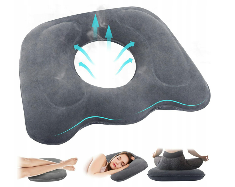 Orthopedic Sear Cushion Inflatable Chair Seat Grey 18.5x16