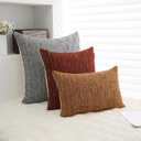 Textured Boucle Pillow Covers 20x20 Neutral Striped Throw Pillows Soft Modern Farmhouse Pillow Cases, 1pc Decorative Accent Square Couch Cushion Cover for Bed Sofa Chair, Dark Yellow