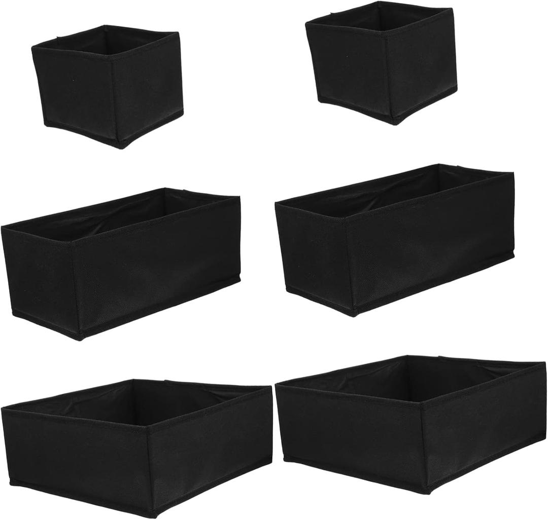 Cabilock 6pcs Clothes Drawer Organizers Wardrobe Clothes Containers Non-woven Underwear Storage Boxes Easy to Store