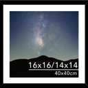 JCJMY 16x16 Picture Frame Black with 14x14 Mat for 40 x 40cm Diamond Art Painting, Display Photo 14x14 with Mat or 16 x 16 Without Mat, Wall Hanging Large Frame with Plexiglass, Black