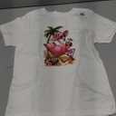 Women's Girls Pink Flamingo Beach Palm Tree Cute Flamingo T-Shirt 3T