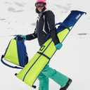 Goloni Ski Bag and Boot Bag Combo, Ski Bags for Air Travel, Snowboard Bag Fits for Skis Up to 180 CM and Boots Up To Size US 13 (Blue Green)