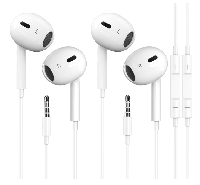 Docutca 2 Pack Wired Earbuds/Wired Headphones with 3.5mm Jack Earphones[MFi Certified] with Microphone Volume Control Compatible for iPhone,iPad,iPod,Computer,MP3/4,Android Most 3.5mm Audio Devices