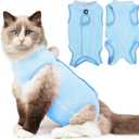 Cat Surgery Recovery Suit, Recovery Suit for Female Male Cats, Cat Onesie After Surgery Spay Neuter, Anti-Licking Kitten Surgical Clothes, Bodysuit for Abdominal Wounds Skin Disease Blue M