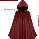 CICOCI Adult Medieval Velvet Hooded Cloak Men Renaissance Cape with Hood Halloween Costume (Red)
