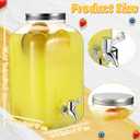 FillTouch 2 Pcs 2 Gallon Plastic Beverage Dispensers with Stand Large Clear Drink Containers for Parties with Spigot Lid for Weddings Countertop Summer Party Bar Picnics Water Ice Tea Lemonade Juice