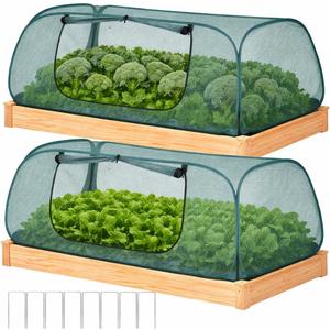 2Pack Raised Garden Bed Covers(45"X22"X18"), Pop Up Mesh Plant & Vegetable Cover,30% Sunblock Plant Shade Tent, Outdoor Planter Protection, Sun & Insect Guard