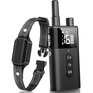 No Shock Dog Training Collar with Remote, Dog Vibration Collar with Controller Beep and Vibrate Only, Safe Lock Waterproof Rechargeable Vibrating Collars for Dogs(10-120 lbs)-No Prongs (Black)