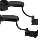 HDBUBALUS Motorcycle Passenger Armrests with Cup Holder Fit for Honda Goldwing GL1800 2001-2017 Black
