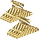 Amber Home 15 Pack Premium Matte Gold Aluminum Coat Hangers, 16.5” Extra Smooth & Durable Metal Shirt Dress Hanger, Light & Sturdy Metal Rack for Jacket Trouser Pant Slack