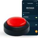 TimeVocalist Extra Large Talking Alarm Clock Button,One-Touch Use and Optional App for Easy Multi-Alarm and Reminders Prompt Setting – Ideal for Visually Impaired or Dementia Care