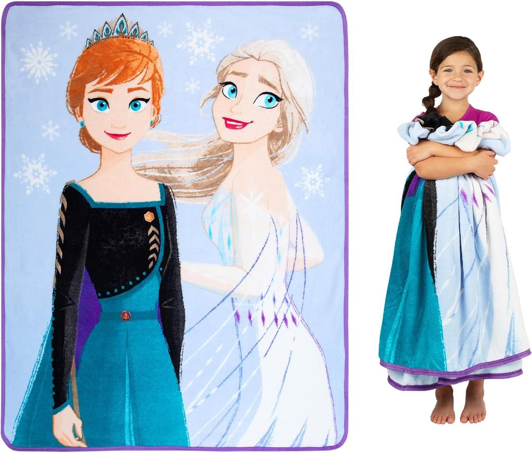Disney Frozen 2 Kids Bedding Super Soft Micro Raschel Throw, 46 in x 60 in, "Official" Disney Product By Franco