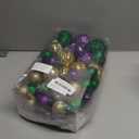 Syhood 64 Pcs Mardi Gras Tree Ball Ornaments Colored Shatterproof Plastic Decorative Hanging Ball 1.6/1.97/2.4 Inch Green Purple Gold Decor Glitter Ornament for Mardi Gras Party Carnival Birthday Home