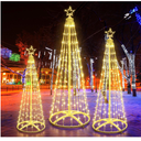 3 Pack 4/5/6 Ft Christmas Lighted Cone Tree LED Lights Changing Artificial Tree 8 Modes with Timer Dimmable for Indoor Outdoor Xmas Decor with Star Toppers for Yard Porch Backyard Patio