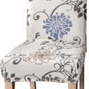Stretchy Parson Chair Slipcovers for Dining Room Chair seat Covers Chair Protectors for Party Pet Protection Universal Fit Soft Polyester (Set of 6, Chrysanthemum)