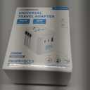 Universal Travel Adapter, International Travel Plug Adapter with 2 USB-C(PD 20W)  1 USB-A Ports, All in One Portable Adaptor, for USA, UK, EU, AU  224+ Countries (White) US