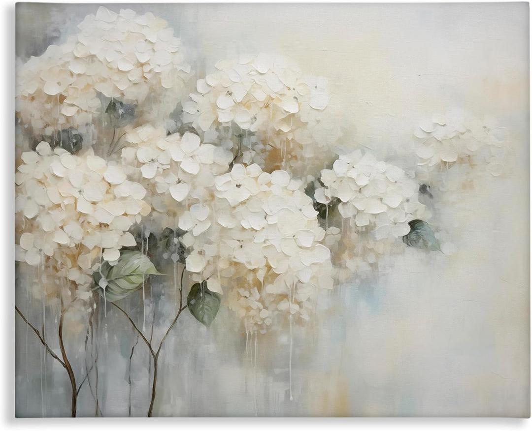 Subtle Fading White Hydrangeas, 24 x 30 Inch Canvas Wall Art