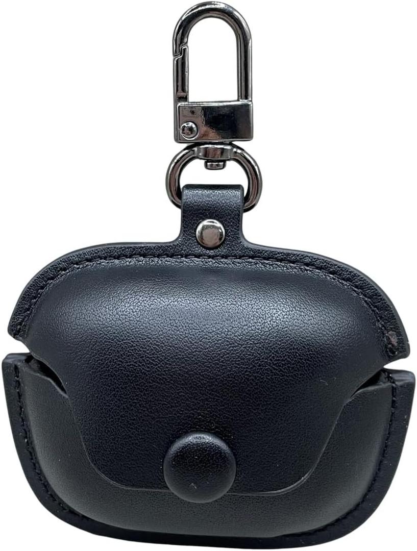 Case Compatible with Bose Ultra Open Earbuds with Keychain, Soft Leather Protective Cover Accessories Bose Open Ear Wireless Earbuds Cover for Man (Black)
