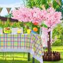 Artificial Cherry Blossom Tree with LED Light, Christmas Pink Cherry Blossom Tree Artificial, Handmade Artificial Trees for Home Decor, Indoor, Outdoor, Party, Office and Wedding (5ft Tall/1.5M)