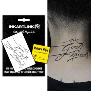 INKARTLINK Semi-Permanent Tattoos, Creative Religious Party Inspirational English Tattoos, Exquisite and Realistic Designs, Interesting Tattoo Experience, Cruelty-free,Waterproof (In God's Hands)