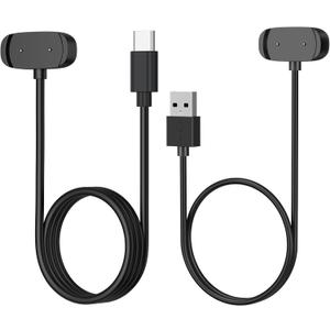 Wanme Charger for Amazfit Bip 5/3 / 3 Pro/U,GTS 4 Mini / 2 / 2e, GTR 2 / Mini / 2e, T-Rex Pro, Active, Replacement Charging Cable Cord Smart Watch Accessories (USB/1.6ft+USB-C/3.3ft)