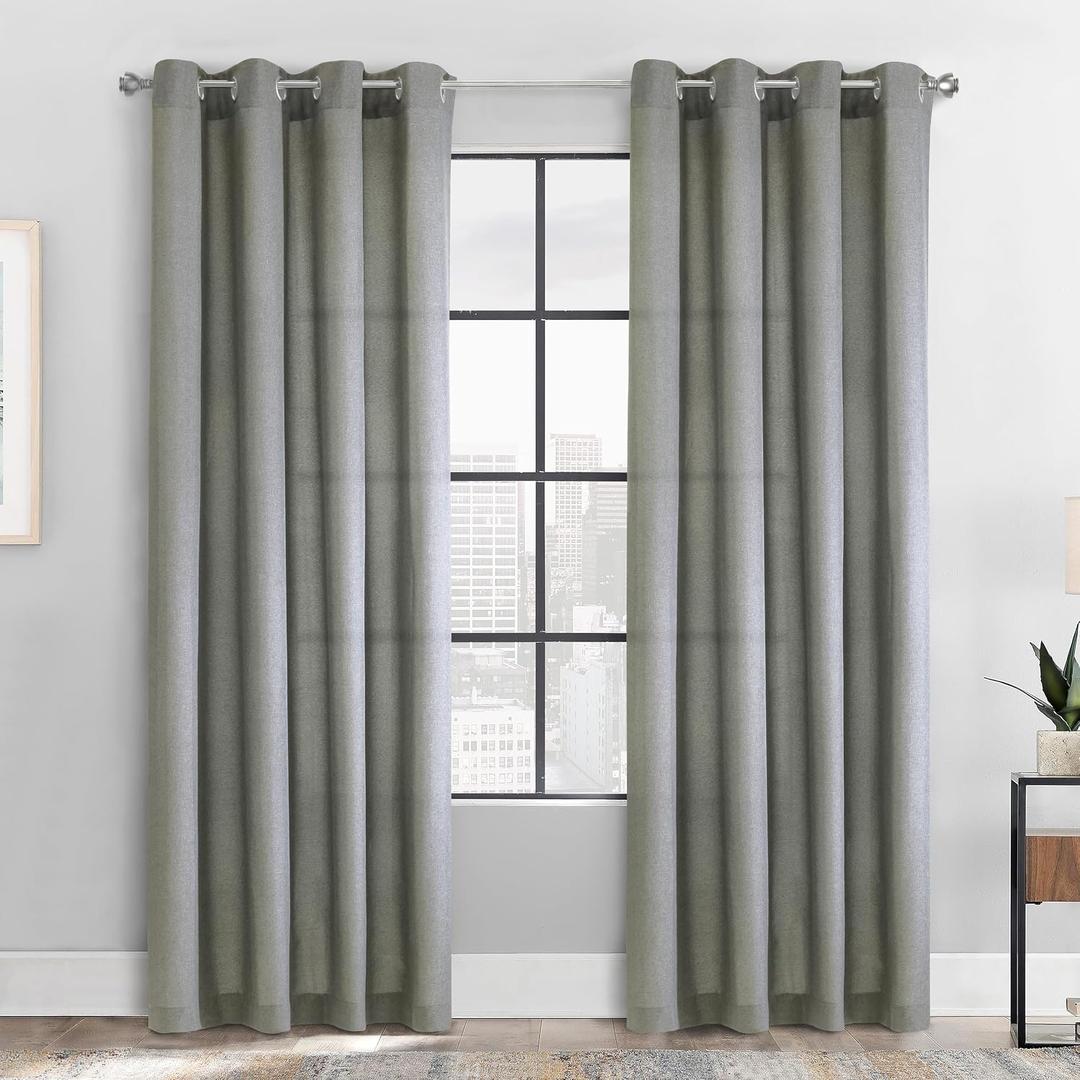 Murphy Light Filtering Grommet Indoor Curtain 52 x 95 in Grey