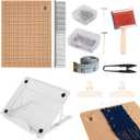 AIIQESBT 108 Pcs Macrame Board Set, 12''  16'' Wood Macrame Board Stand with Metal Adjustable Holder for Braiding Cording Bracelet Creating