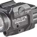 Streamlight 69414 TLR-8 X 500-Lumen Tactical Weapon Light with Integrated Red Aiming Laser for Select Handguns, Includes Rear Switch Options, Mounting Kit, and Keys, Black