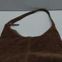 Suede Shoulder Bag for Women Suede Purse Boho Bags Slouchy Tote Bag Satchels Trendy Crescent Crossbody Bag Handbag Coffee Brown