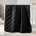 FLXXIE Down Alternative Toddler Comforter, Lightweight, Machine Washable and Warm Baby Crib Quilted Blanket for Stroller, Travel, 39x47 Inches, Black