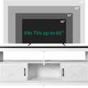 YITAHOME Farmhouse TV Stand for 65 Inch Television Stand, Entertainment Center with Power Outlets and Open Shelf, Rustic Media Console TV Cabinet for Living Room, White/Black